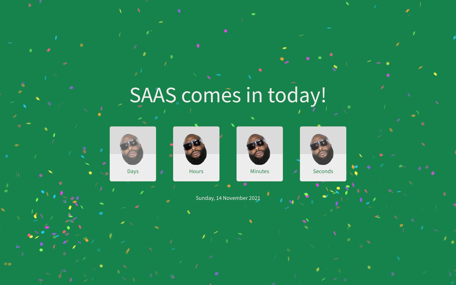 Confetti cannons on pay day