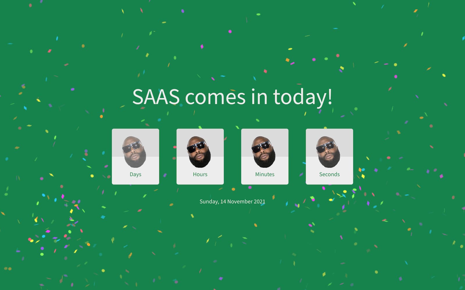 Confetti cannons on pay day