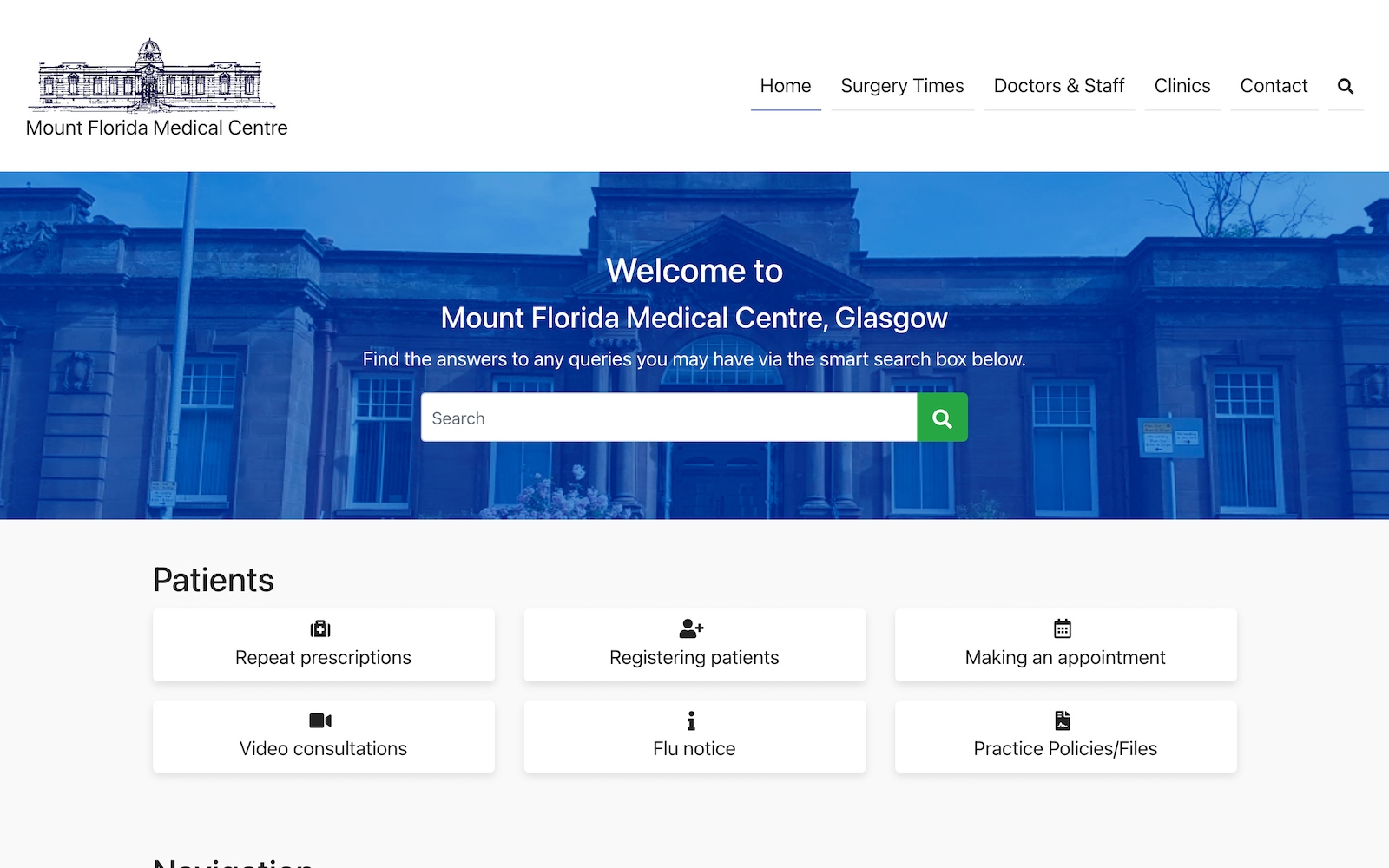 Client index with direct links to most requested actions