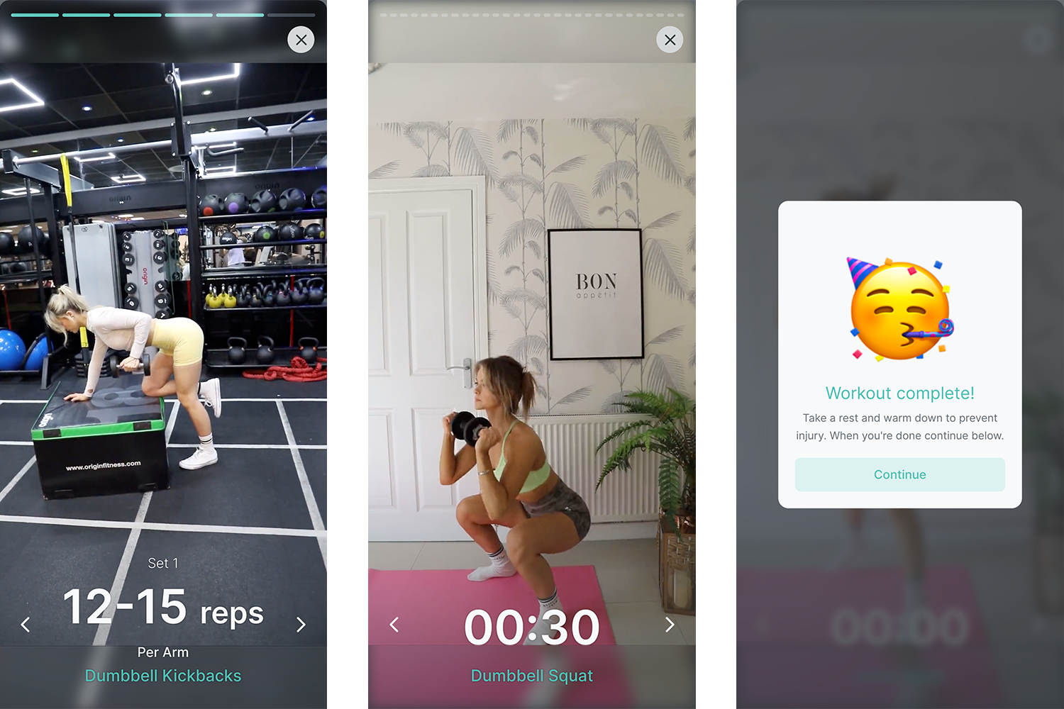 Interactive workout UI based on Instagram's Stories
